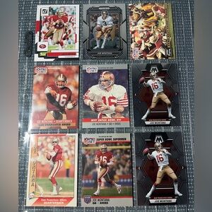 🏈 Joe Montana NFL National Football League Sports Trading Cards, Qty 9, Lot #2